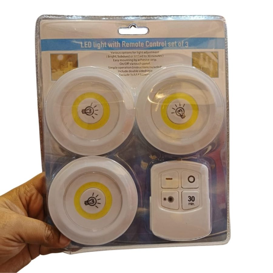 3pcs Wireless Tap LED Puck Lights with Remote & Timer — photo 2