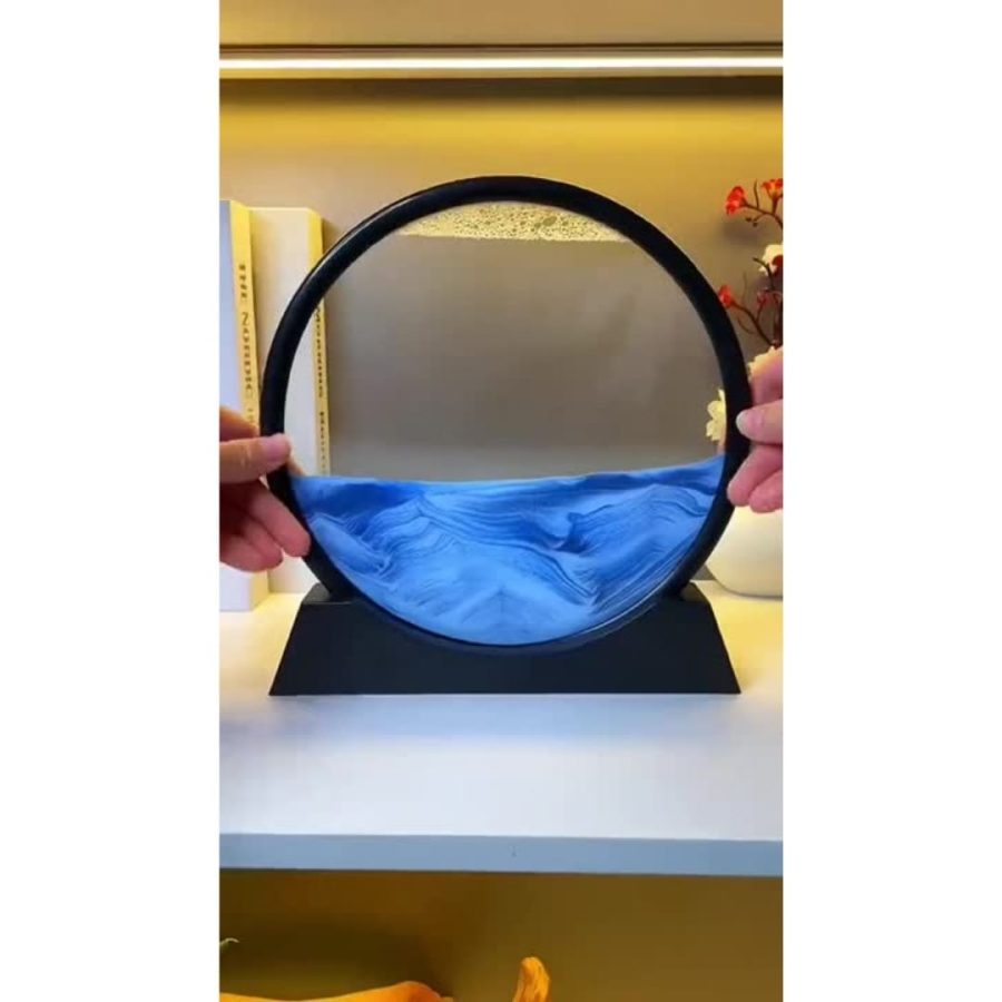 3D Moving Sand Art Lamp with Colorful LED Base — photo 2
