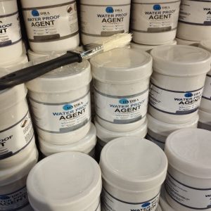 Clear waterproof paint with brush application