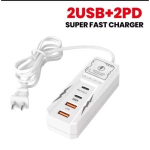 Desktop Charging Station with 2 USB + 2 Type-C Ports