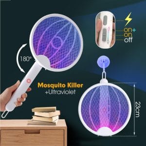 Foldable electric mosquito racket with USB charging port