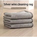 Silver thread kitchen cleaning cloth steel mesh