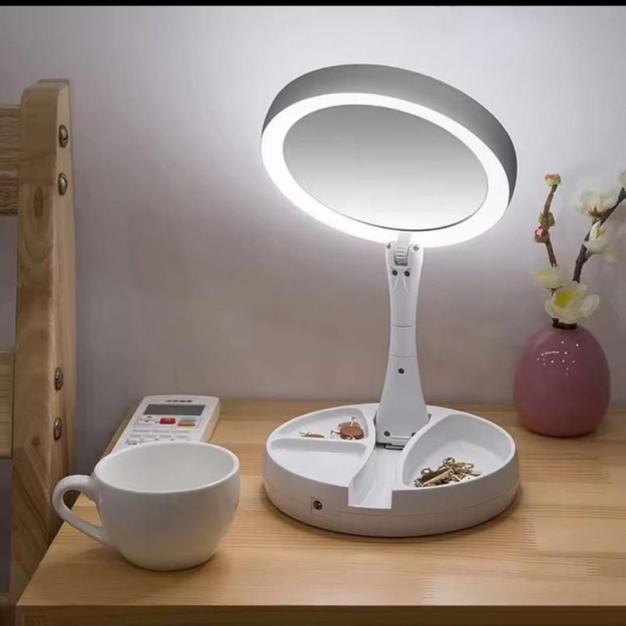 LED Lamp Makeup Mirror with Dimmable Touch Light — photo 4