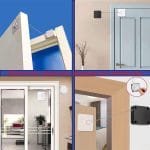 Close-up of adjustable tension screw on hinge