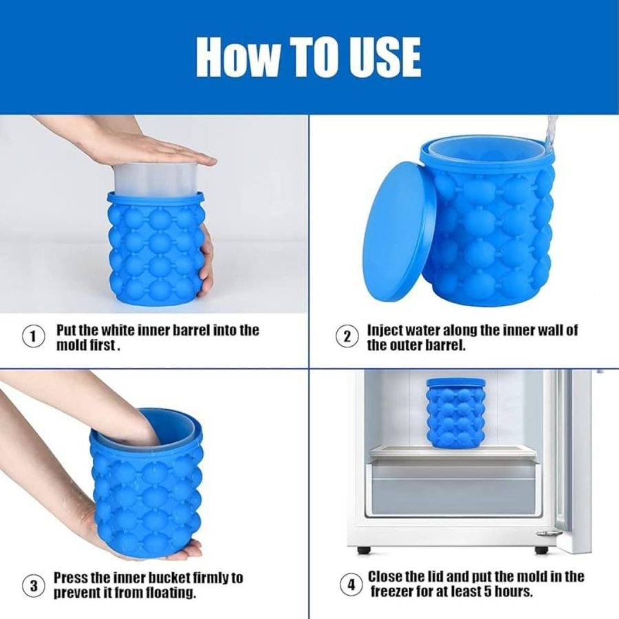 Silicone Ice Cube Genie Bucket – Holds Up to 120 Ice Cubes — photo 4