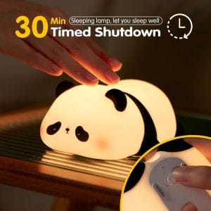 Cute kawaii panda bedside light emitting cozy glow