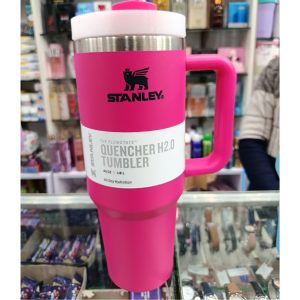 Pink Quencher-Style 40oz Insulated Tumbler with Handle & Straw