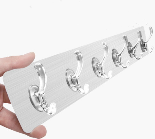 Self-Adhesive 6-Hook Wall Rail — photo 3