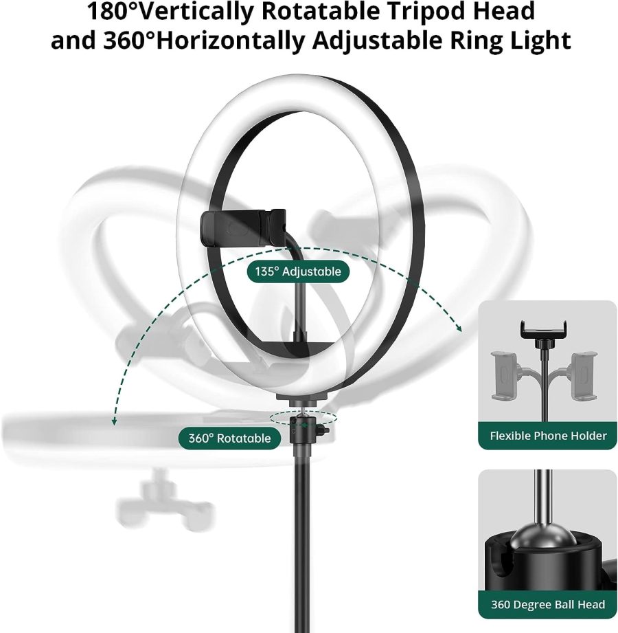26cm LED Ring Light with 7ft Tripod & Phone Holder — photo 6