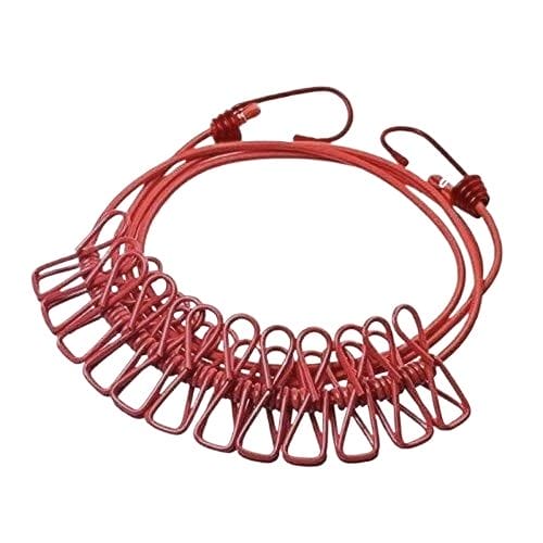 Elastic Travel Clothesline with 12 Clips and 2 Metal Hooks — photo 5