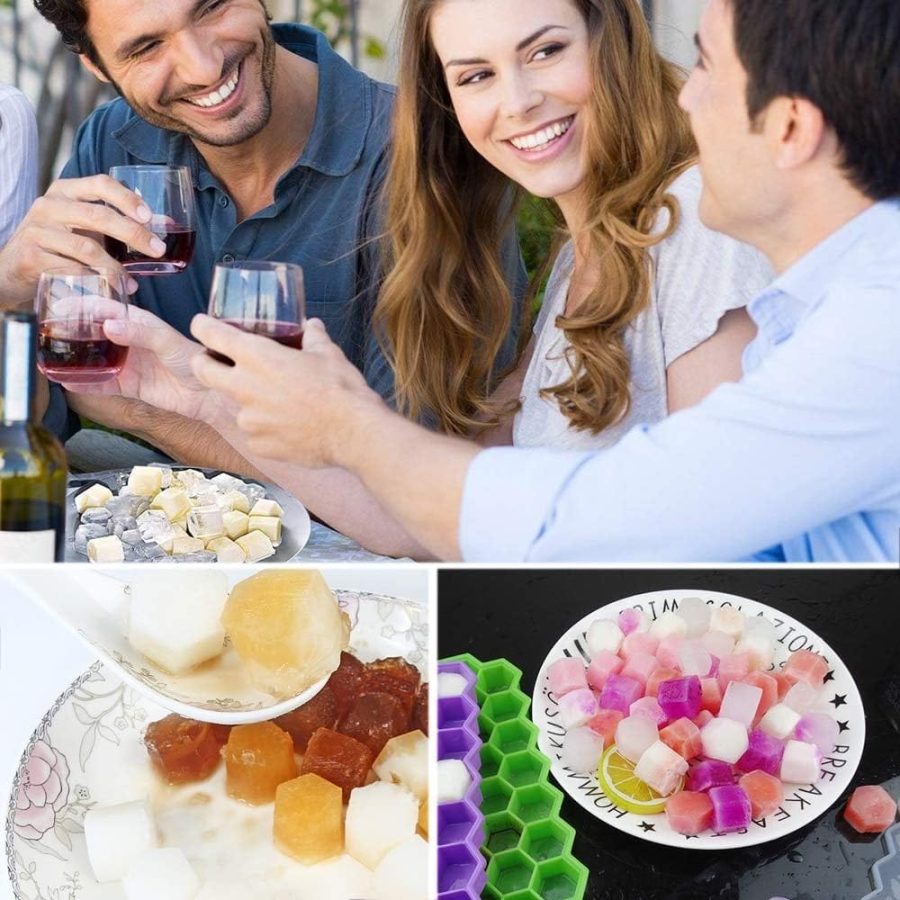 37-Cavity Silicone Honeycomb Ice Cube Tray with Lid — photo 6