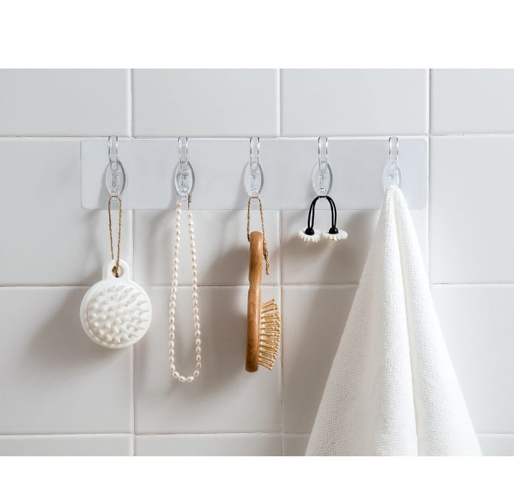 Self-Adhesive 6-Hook Wall Rail — photo 6
