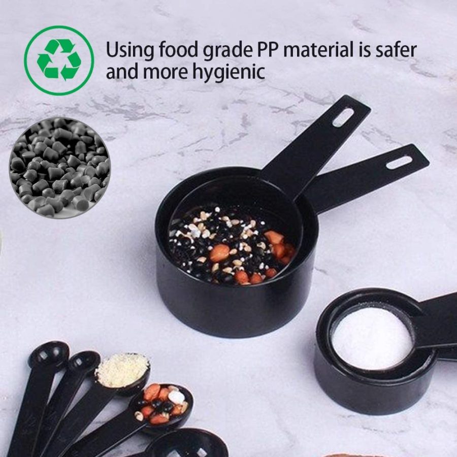 10-Piece Black Plastic Measuring Cups & Spoons Set — photo 7