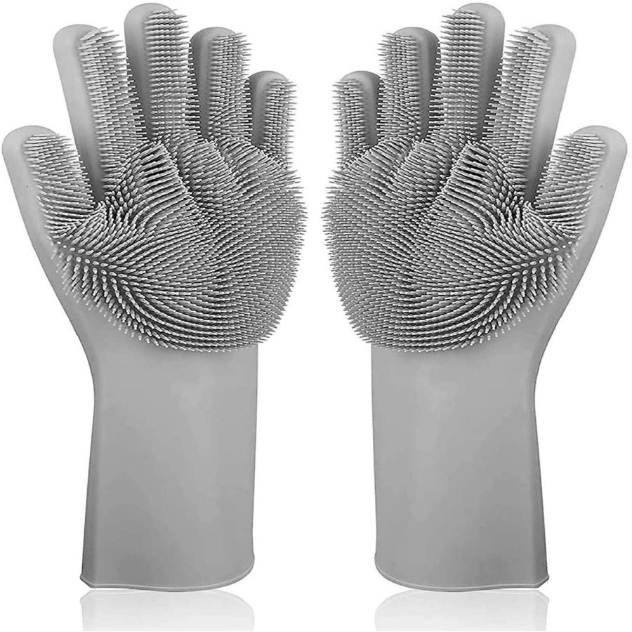 Magic Silicone Dishwashing Gloves with Bristles — photo 5