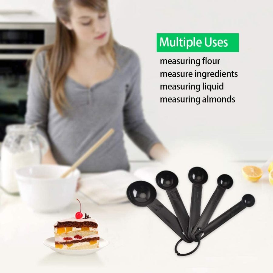 10-Piece Black Plastic Measuring Cups & Spoons Set — photo 5