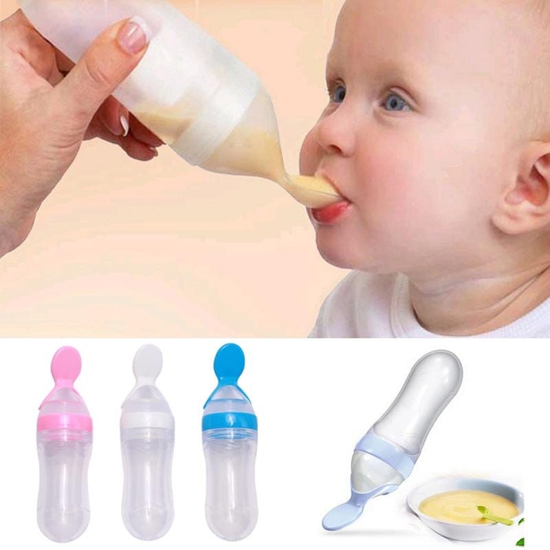 Silicone Baby Feeding Bottle with Spoon — photo 3