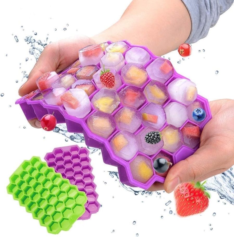 37-Cavity Silicone Honeycomb Ice Cube Tray with Lid — photo 5