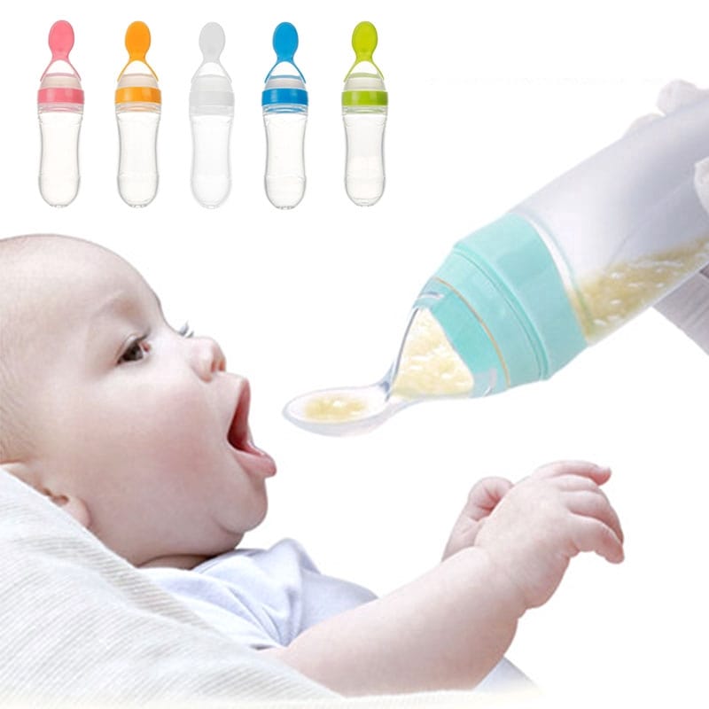 Silicone Baby Feeding Bottle with Spoon — photo 2