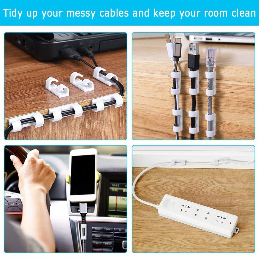 Self-Adhesive Cable Clips Wire Organizer — photo 2