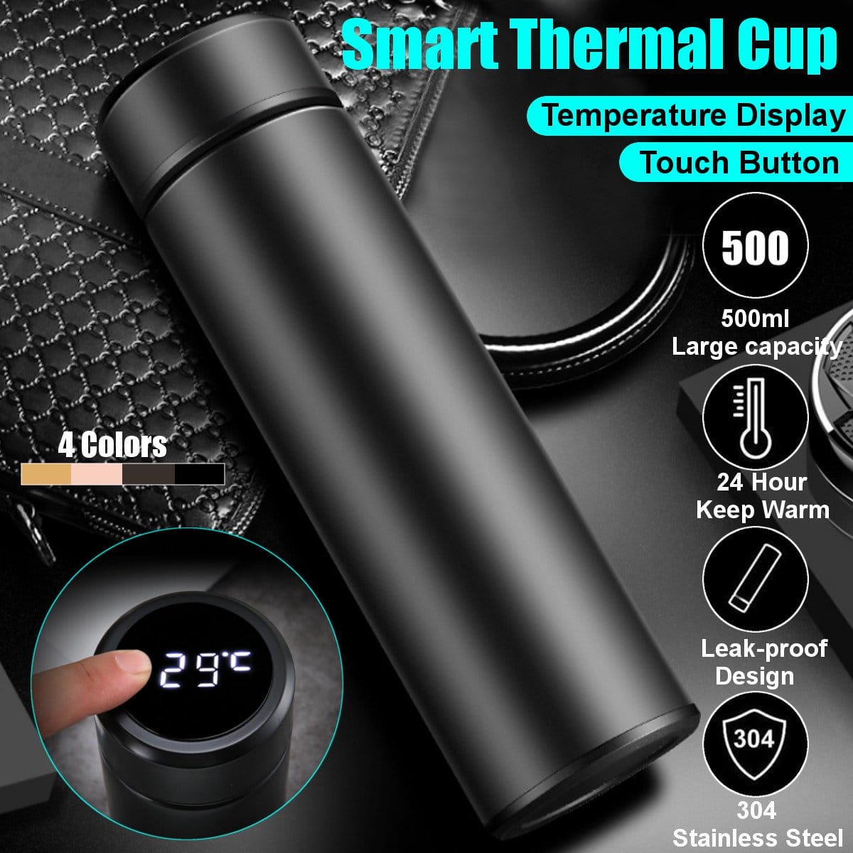 500ml Smart Thermos Flask with LED Temperature Display - photo 1