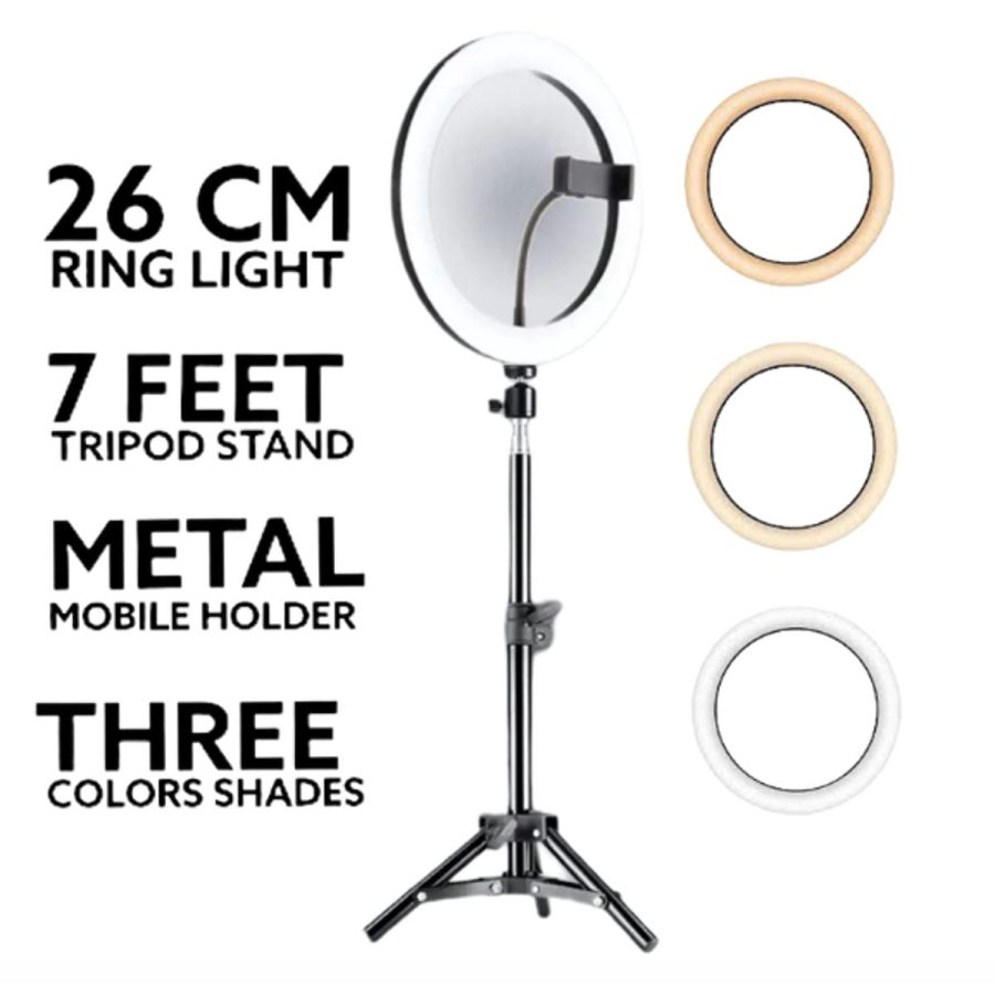 26cm LED Ring Light with 7ft Tripod & Phone Holder — photo 4