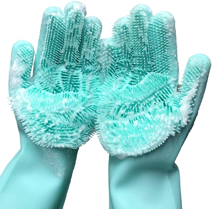 Magic Silicone Dishwashing Gloves with Bristles — photo 7